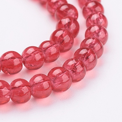 Spray Painted Crackle Glass Beads Strands CCG-Q001-4mm-13-1