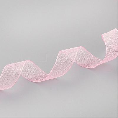 Breast Cancer Pink Awareness Ribbon Making Materials Sheer Organza Ribbon RS12mmY004-1