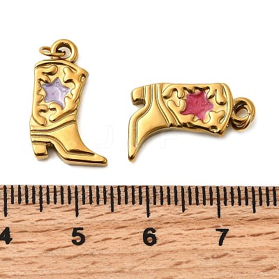 304 Stainless Steel Enamel Pendants STAS-B097-26G-06-1