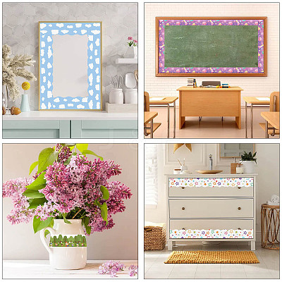 60pcs Coated Paper Border Decorative Stickers STIC-WH0020-003-1