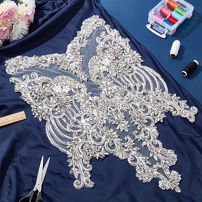 Lace Embroidery Sewing Polyester Appliques DIY-WH0013-63-1