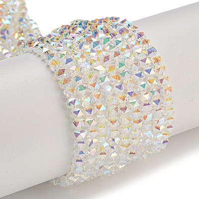 Electroplate Glass Beads Strands GLAA-Q105-02-10-1