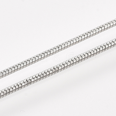 Brass Round Snake Chain Necklace Making MAK-T006-11A-P-1