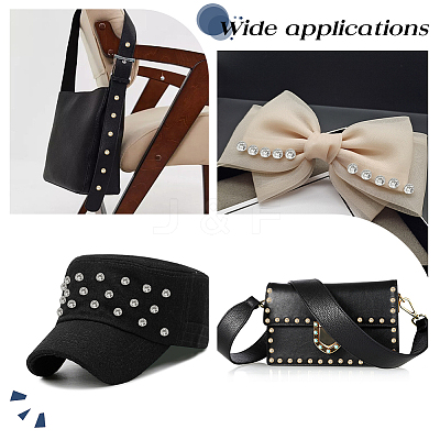 6 Styles Brass Rhinestone Rivets KK-WR0001-28-1