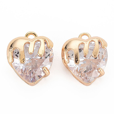 Brass Micro Pave Cubic Zirconia Charms KK-N232-302A-06-1