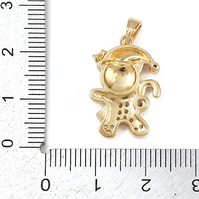 Christmas Brass Micro Pave Cubic Zirconia Pendants LS-KK-K413-01A-G-1