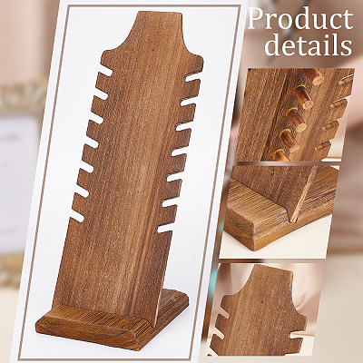 Wooden Slant Back Necklace Display Board NDIS-WH0016-04B-01-1