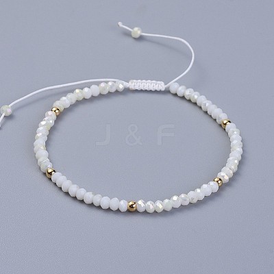 Electroplate Glass Braided Beads Bracelets BJEW-JB04320-1