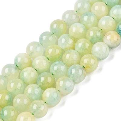 Dyed Natural White Jade Beads Strands G-T138-6mm-210-21-1
