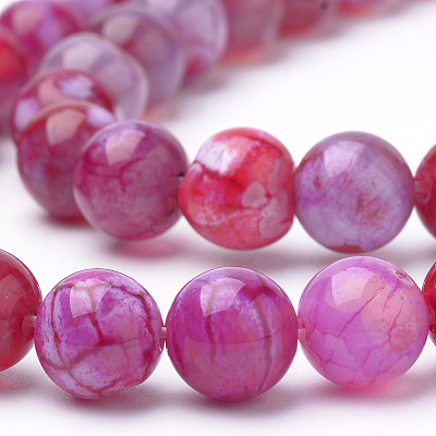 Dyed Natural Agate Beads Strands G-Q462-129A-8mm-1