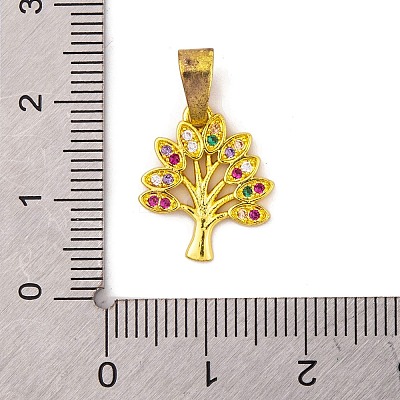 Brass Micro Pave Cubic Zirconia Pendants KK-E108-37G-01-1