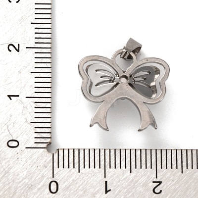 304 Stainless Steel Cubic Zirconia Pendants STAS-U018-01P-1