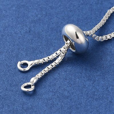 Rack Plating Adjustable Brass Box Chain Slider Bracelet Making KK-M285-03S-1