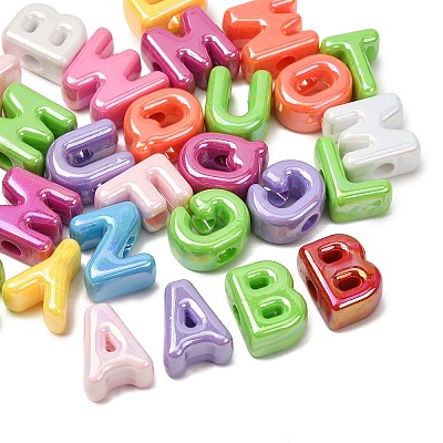 UV Plating Opaque Acrylic European Beads AC-CBA7F73-01-1