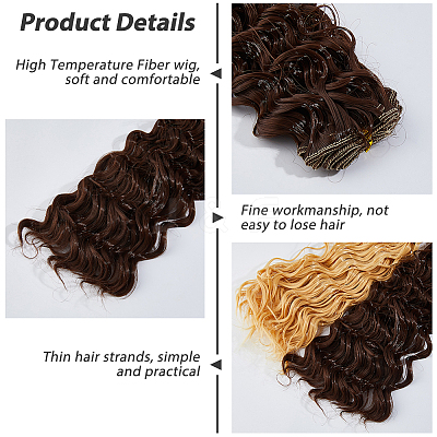 4Pcs 4 Colors High Temperature Fiber Long Instant Noodle Curly Hairstyle Doll Wig Hair DOLL-DC0001-03-1