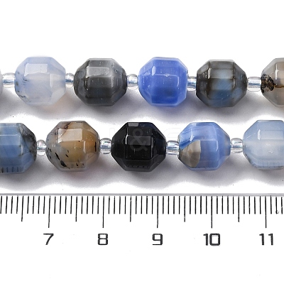 Natural Blue Agate Beads Strands G-P570-F01-01-1