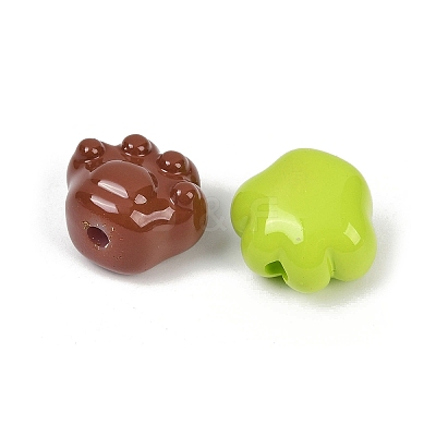Opaque & Spray Painted Acrylic Beads OACR-G048-03-1