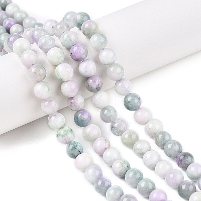 Dyed Natural White Jade Beads Strands G-T138-8mm-210-40-1