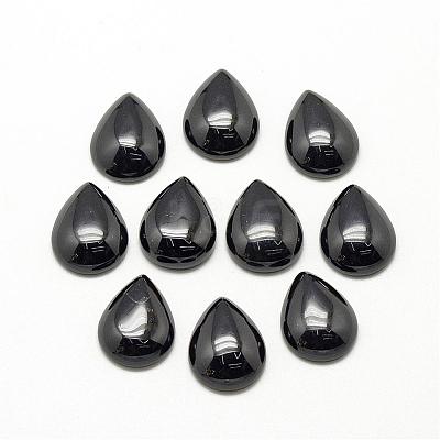 Natural Black Stone Cabochons G-R417-10x14-46-1