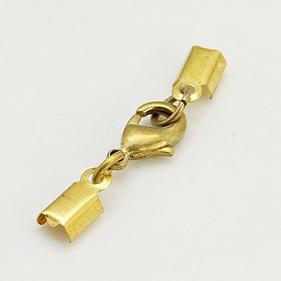 Clip Ends With Lobster Claw Clasps X-KK-G144-G-1