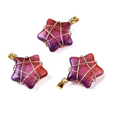 Lampwork Pendants GLAA-T023-06K-1