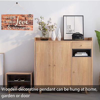 1Pc Natural Wood Hanging Wall Decorations for Front Door Home Decoration AJEW-CN0001-02G-1