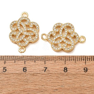 Brass Micro Pave Clear Cubic Zirconia Connector Charms CU-CBA4579-19G-1