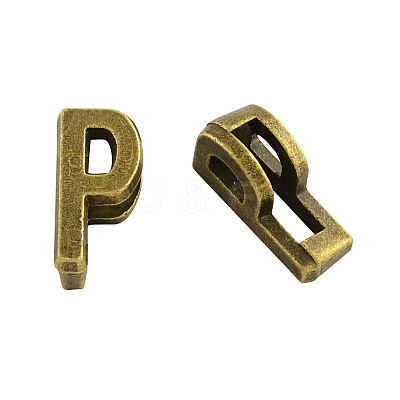 Tibetan Style Alloy Letter Slide Charms TIBEB-Q055-16AB-NR-1
