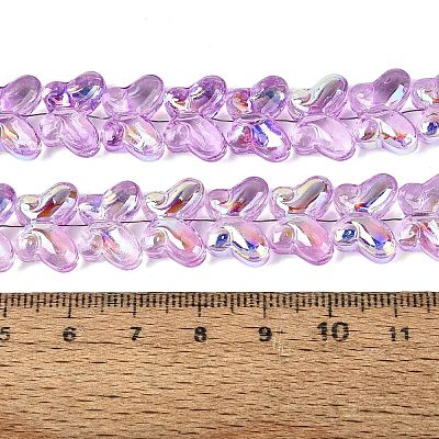 Baking Paint Electroplate Transparent Glass Beads Strands EGLA-Q136-03A-07-1