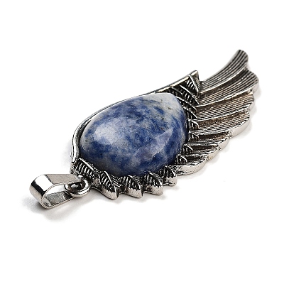 Natural Blue Spot Jasper Big Pendants G-G112-02AS-11-1