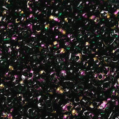 Spray Painted Glass Seed Beads SEED-F005-10A-05-1
