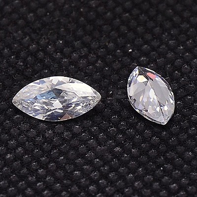 Cubic Zirconia Pointed Back Cabochons ZIRC-M003-4x2mm-007-1
