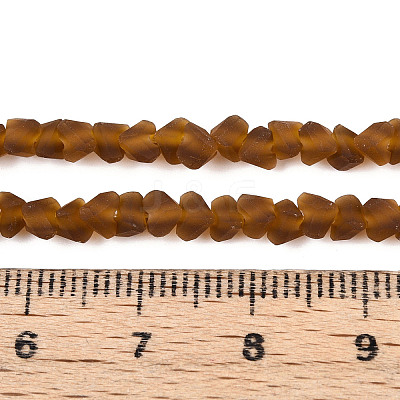 Frosted Transparent Glass Beads Strands GLAA-N016-4mm-01-1