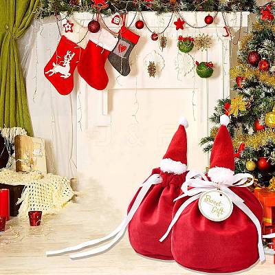 Christmas Hat Velvet Drawstring Bags ST-CJ0001-01A-1