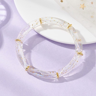 UV Plating Acrylic Bracelets for Women BJEW-JB12949-1