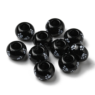 Printed Opaque Acrylic Beads SACR-D006-01B-1