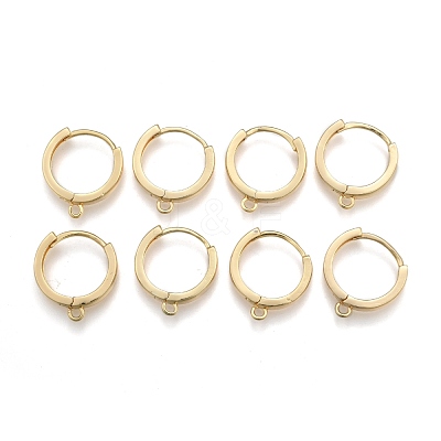Brass Huggie Hoop Earring Findings KK-S350-069G-1