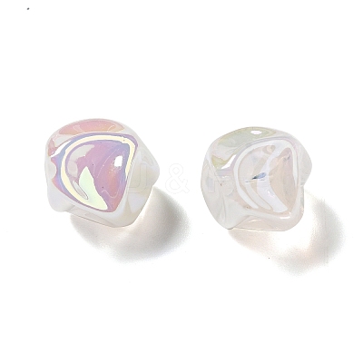 UV Plating Rainbow Iridescent Acrylic Beads PACR-M002-07A-1