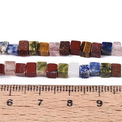 Natural & Synthetic Mixed Gemstone Beads Strands G-T143-34-1