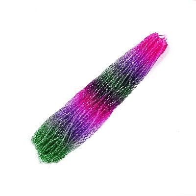 Gradient Color Baking Paint Glass Bead Strands DGLA-A039-T6mm-A09-1