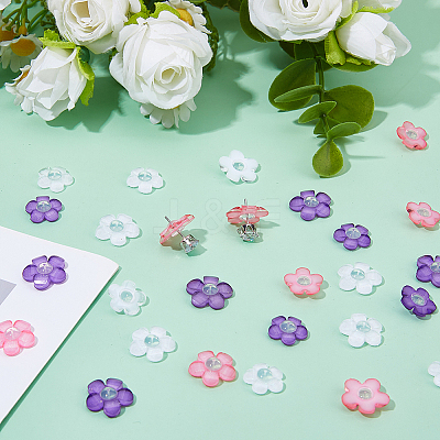 30Pcs 6 Styles Acrylic Ear Nuts FIND-HS0002-41-1