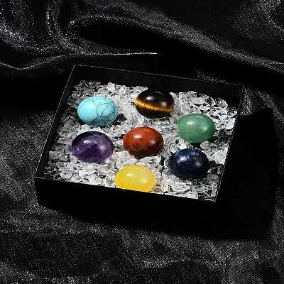 Natural & Synthetic Gemstone Healing Round Ornaments AJEW-FS0001-13B-1