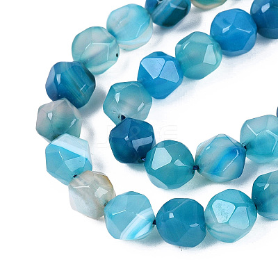 Dyed Natural Banded Agate Beads Strands G-G203-08B-1