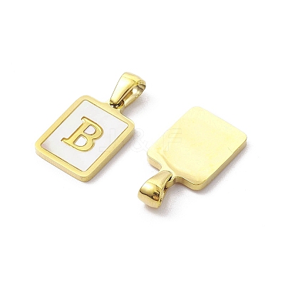 Ion Plating(IP) 304 Stainless Steel Pave Shell Pendants STAS-G327-01G-B-1
