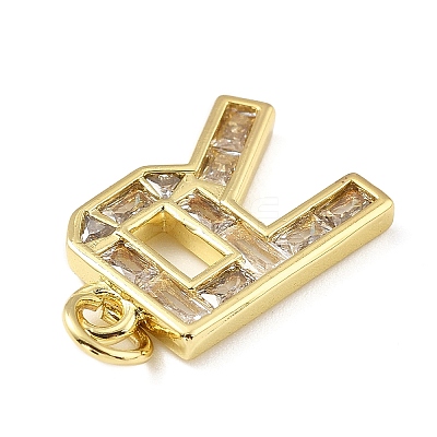Brass Micro Pave Cubic Zirconia Pendants KK-V014-01G-18-1