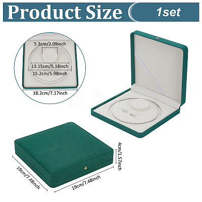 Square Velvet Pearl Necklaces Set Storage Boxes CON-WH0123-07A-1