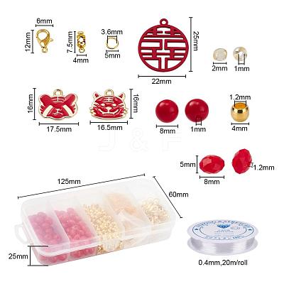 Tiger Zodiac Bracelets DIY Making Kits DIY-YW0004-26-1