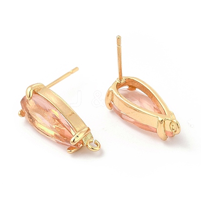 K9 Glass Stud Earring Teardrop Findings X-KK-E071-25KCG-02-1