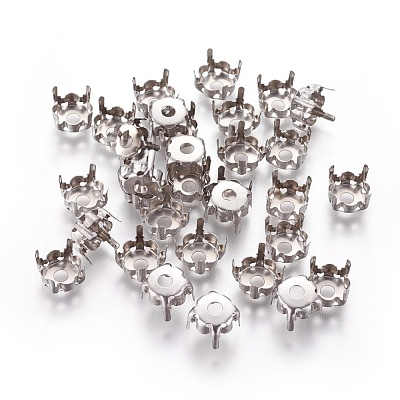 Non-Tarnish 201 Stainless Steel Sew on Prong Settings X-STAS-L229-03A-1