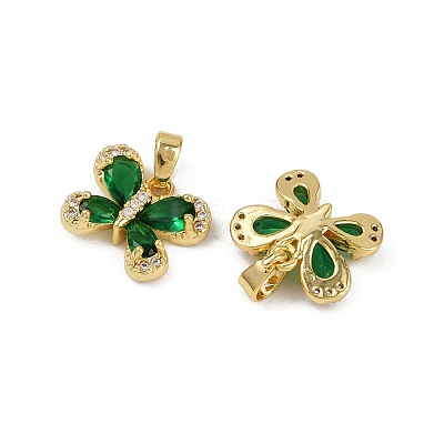 Brass Micro Pave Cubic Zirconia Charms KK-N254-229G-01-1